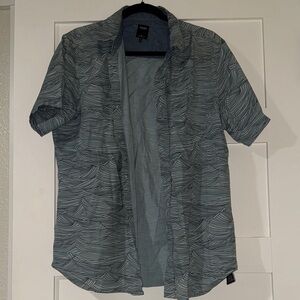 Men's Gray Patterned Short Sleeve Shirt Jacket